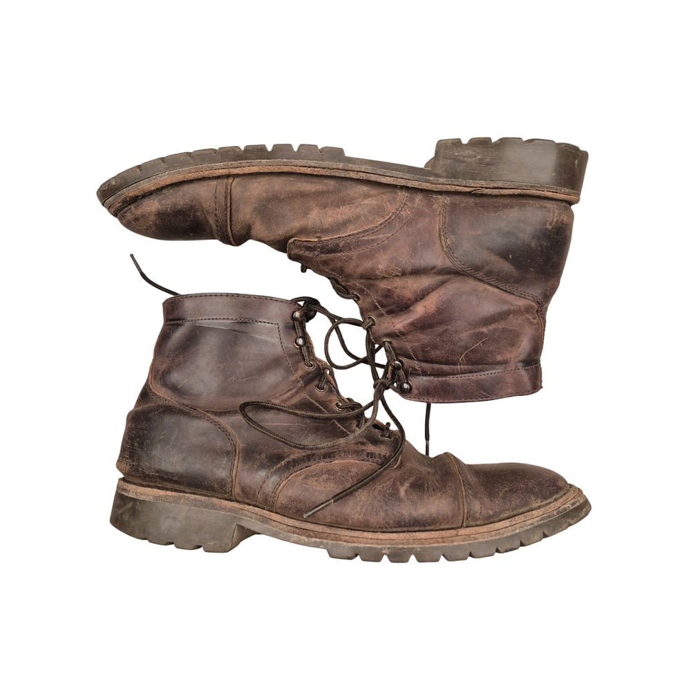 Thursday Boot Company Casa Moto‎ Brown Leather Combat Boots Rugged Lace Up Sz 14
